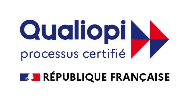 Logo Qualiopi, processus certifié. Suivi du logo de la république française.